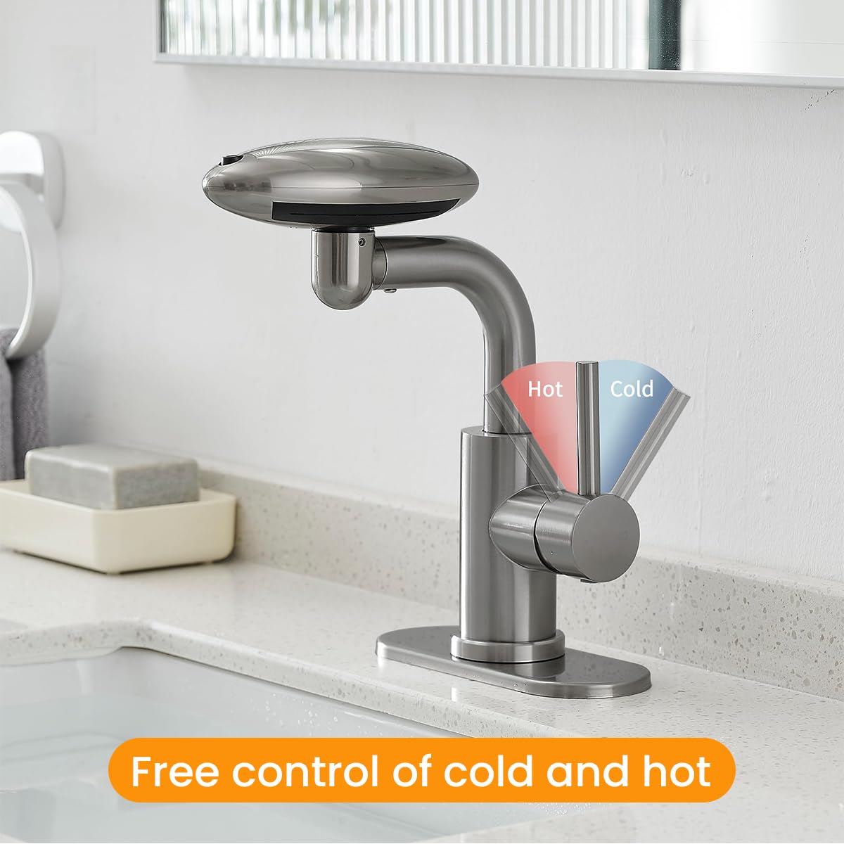 Premium Pull-Out Kitchen Faucet - Stainless Steel, Gunmetal Gray