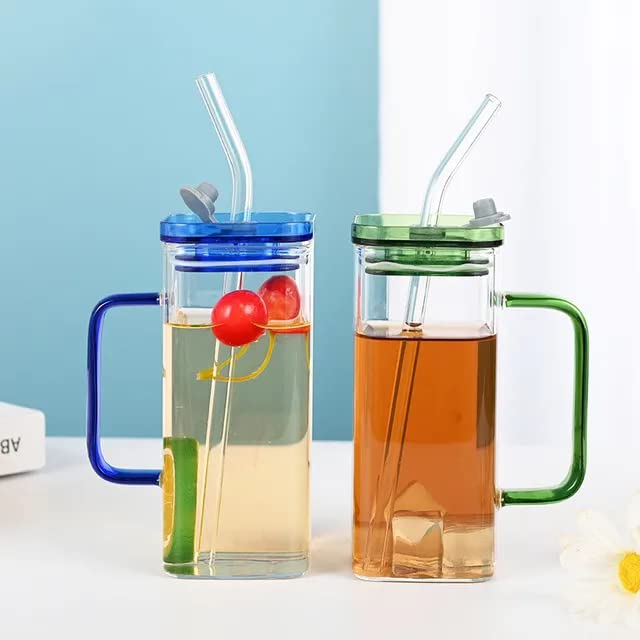 Can Glass Sipper Tumbler with Lid Straw -