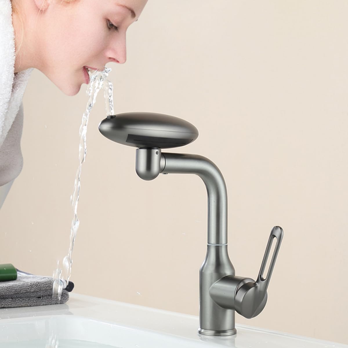 Premium Pull-Out Kitchen Faucet - Stainless Steel, Gunmetal Gray