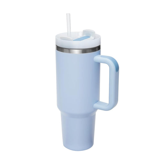 Tumbler With Handle and Straw Lid, Stainless Steel Vacuum Insulated Tumbler