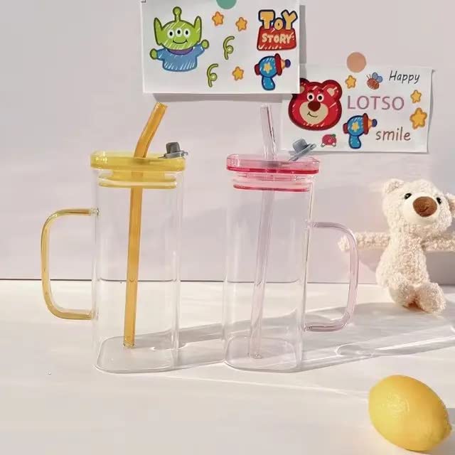 Can Glass Sipper Tumbler with Lid Straw -