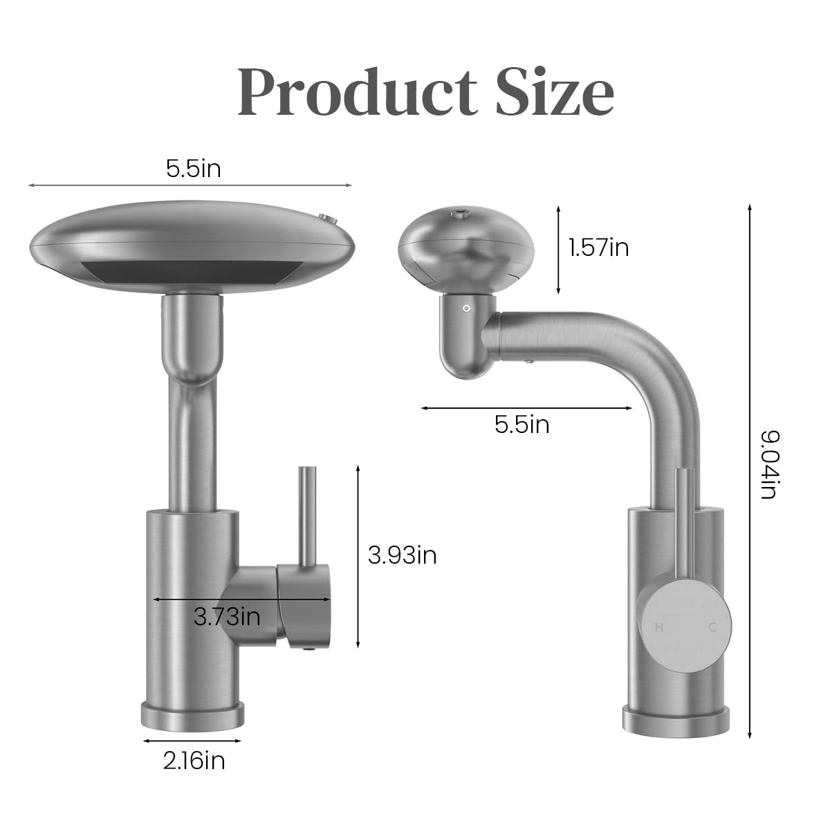 Premium Pull-Out Kitchen Faucet - Stainless Steel, Gunmetal Gray