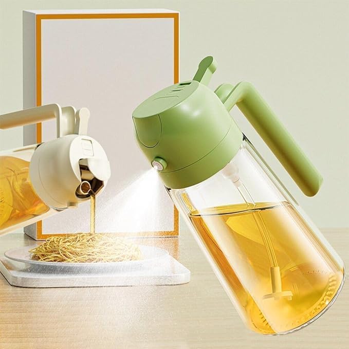 00ml 2 in 1 Glass Oil Sprayer and Dispenser Bottle, Premium Nozzle, Multi Color (2 IN 1 OIL DISPENSER AND SPRAYER