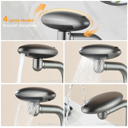 Premium Pull-Out Kitchen Faucet - Stainless Steel, Gunmetal Gray