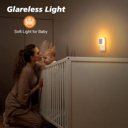 The LED Night Light Sensor Control Square Lamp Energy-Saving, Perfect for Kids' bedrooms with Soft, Automatic Lighting Safe and durable-ME-107