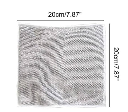 Non-Scratch Wire Dishcloth & Gaps Cleaning Brush, Multipurpose Wire Dishwashing Rags for Wet and Dry, Easy Rinsing, Reusable, Wire Cleaning Cloth for Kitchen, Sinks, Pots, Pans (5)(5 Pack)