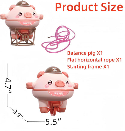 Battery Operated Cute Tightrope Walking Balance Pig Roly-Poly Tumbler