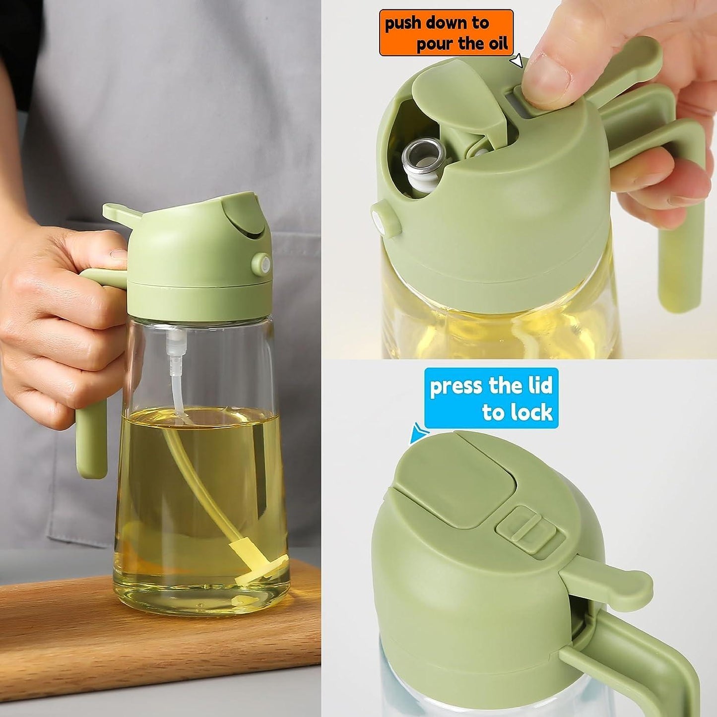 2-IN-1 OIL DISPENCER SPRAY BOTTLE FOR COOKING (500ML)