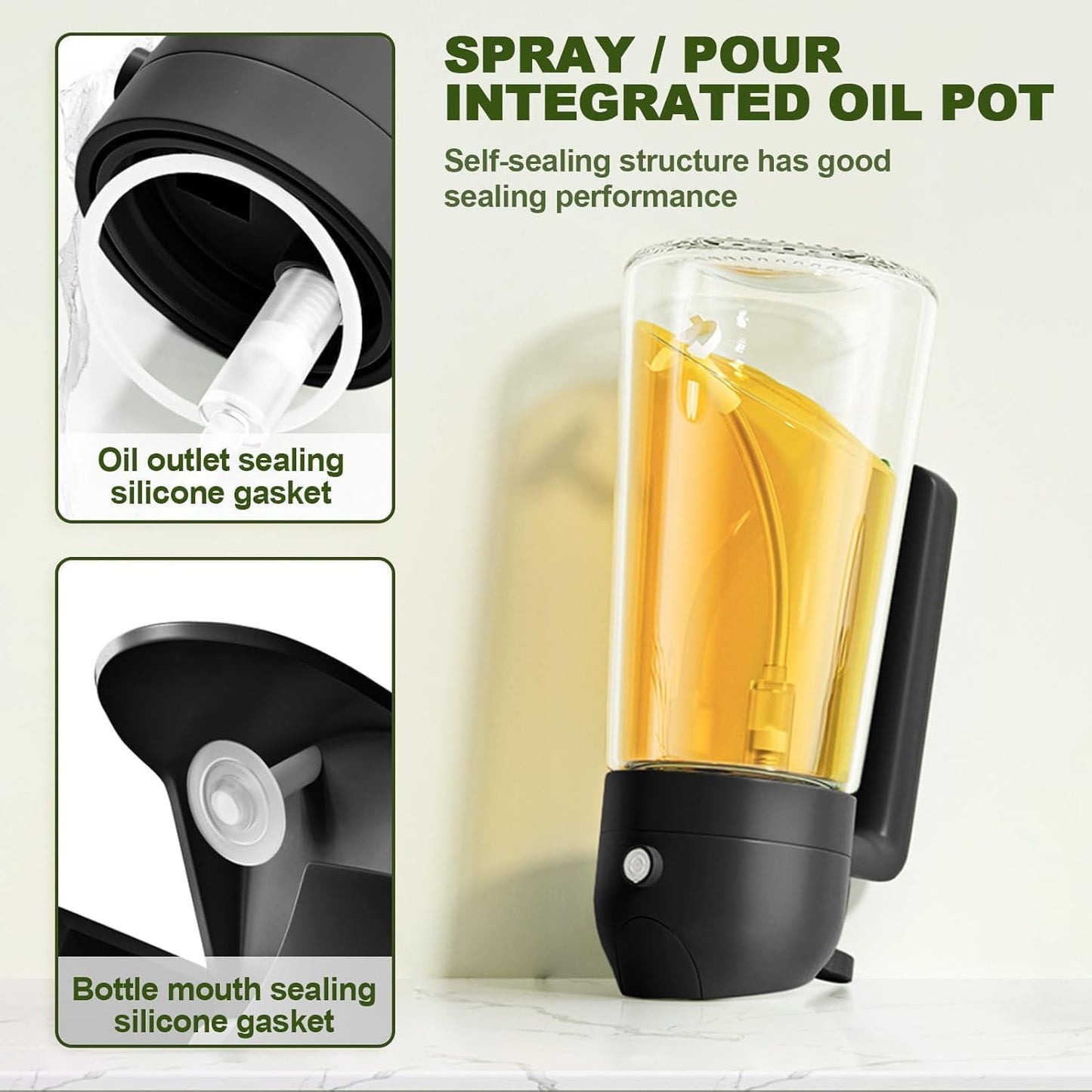 Oil Spray Bottle For Cooking, 2 In 1