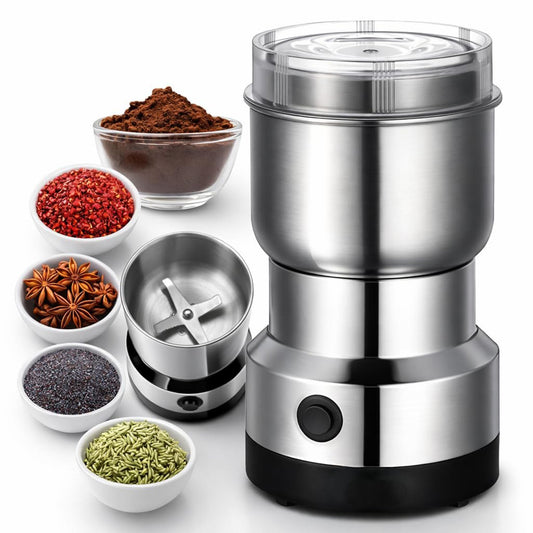 Compact Stainless Steel Electric Grinder for Coffee & Spices