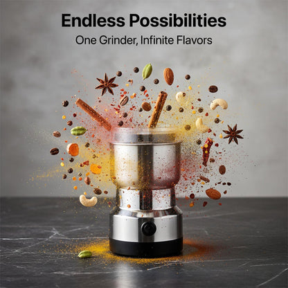 Compact Stainless Steel Electric Grinder for Coffee & Spices