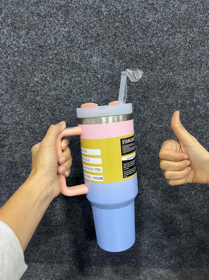 1200ml Tumbler with Straw - Handle – Stainless Steel Double Wall Insulated Cup